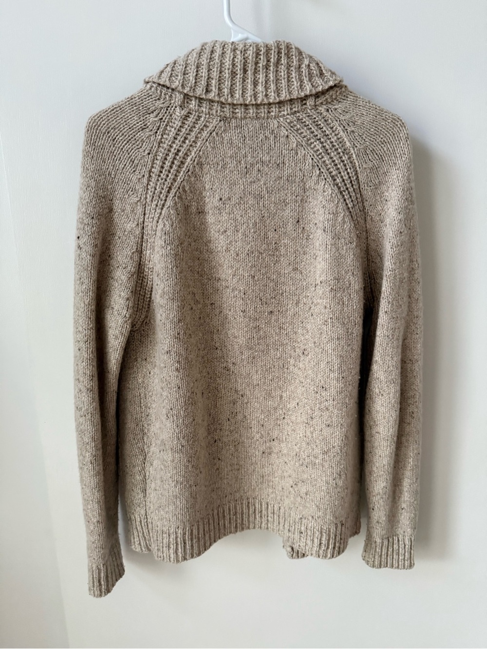 J Crew Wool Blend Knit Shawl Collar Fisherman Cardigan Sweater - Picture 4 of 11